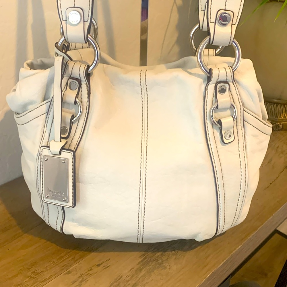 Tignanello White Italian Leather Shoulder Bag